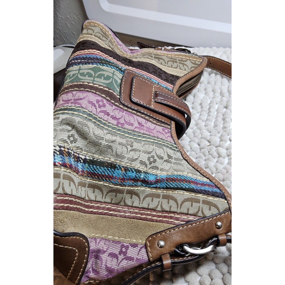 Preloved Fossil Patchwork Striped Shoulder Bag Pu… - image 15